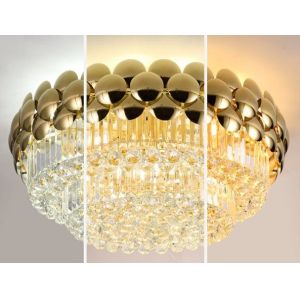 Postmodern Style Iron Crystal Gold Led Ceiling Lamps For Bedroom Livingroom Hotel