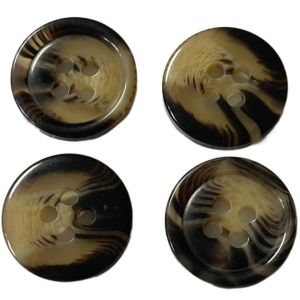 Women'S Coat Jacket 4 Holes Fake Horn Buttons 28L With Rim