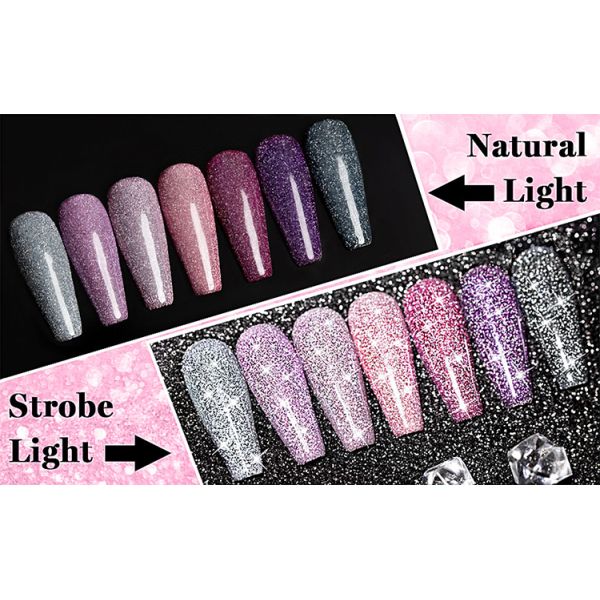 Custom 15ml Flash Shiny Disco Gel Soak Off Diamond Reflective Glitter Gel Polish Neon for Manicure Nail Art UV Nail Gel MSDS