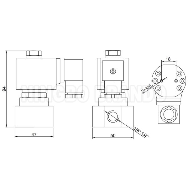 360 bar Water Air High Pressure Solenoid Valve 1/8'' 1/4'' 220V 110V 24V 12V