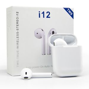 2019 Updated i12 Popup Window Touch BT 5.0 Mini Tws Ture Wireless Bass Bluetooth Earbud Earphone