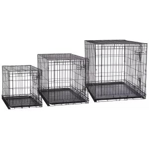 Easy Assembly Composite Pan 46cm Black Metal Dog Cage