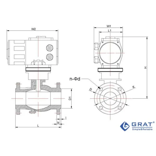 SS Explosion Proof Electric Actuator DN50 Flanged Floating Ball Valve Actuator
