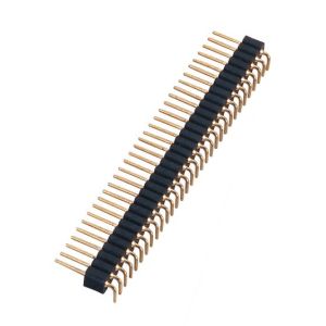WCON 2.00mm 90° DIP Round Pin Header Single Row Black Color 1*32P H=2.8mm L=11