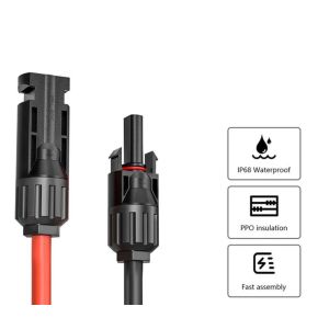 China 105°C Temperature Rating TPE Solar Panel Extension Cable With Tinned Copper Conductor on sale