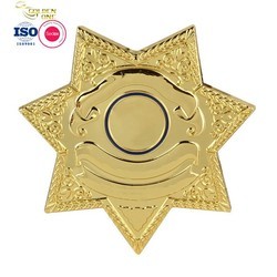 Custom Soft Enamel Pin Badges , Plated Gold Electroplating Metal Star Badge For