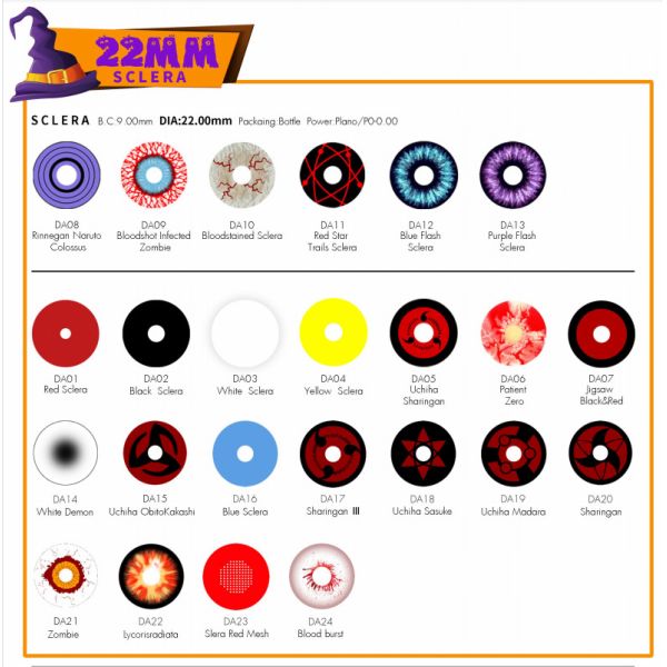 Sharingan Red Colored Contacts Tokyo Ghoul Cosplay Eye Contact Lenses