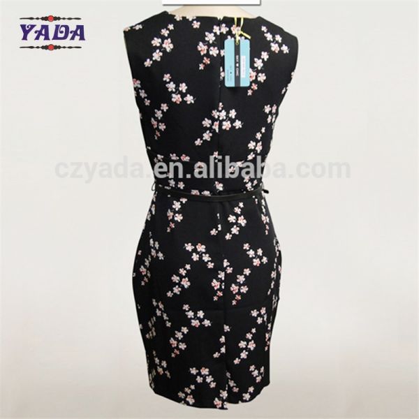 Ladies little flower print new style elegant casual europe slim sexy mature dress clothes women for sale
