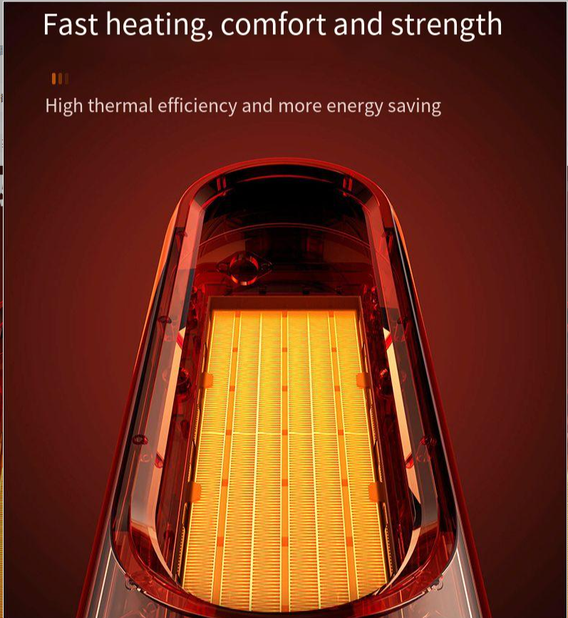 52*15 CM Tower Fan Space Heater Portable Electric PTC Heater for Household Heating