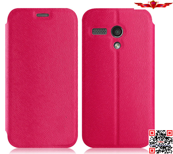 New Hot Selling 100% Qualify Ultra Thin PU Flip Leather Cover Case For MOTO G Colorful