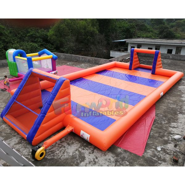 Buy 16x8 Meter Inflatable Soccer Arena / Inflatable Soap Football Field at wholesale prices