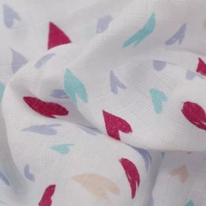 Custom Swaddle Printed Muslin Fabric Striped Pattern Plain Style