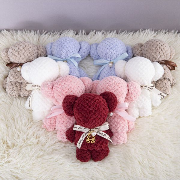 Pineapple Bear Towel Solid Color Cute Rabbit Bear Shaped Coral Fleece Hand Towel for Home