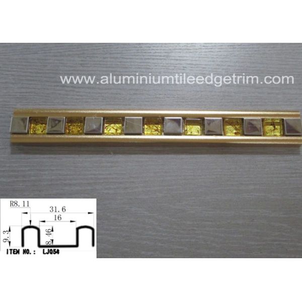 Rust Proof Glass Mosaic Tile Trim Edge Listello Bar Polished Gold Aluminium