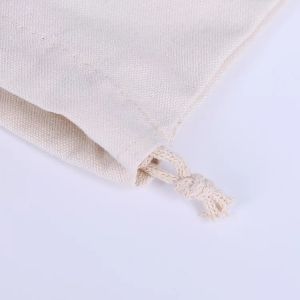 Colorful Natural Cotton Canvas Drawstring Bag With Long Hardness Rope