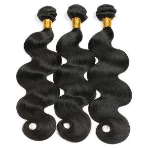 Natural Black 100% Brazilian Virgin Hair / Brazilian Human Hair Bundles