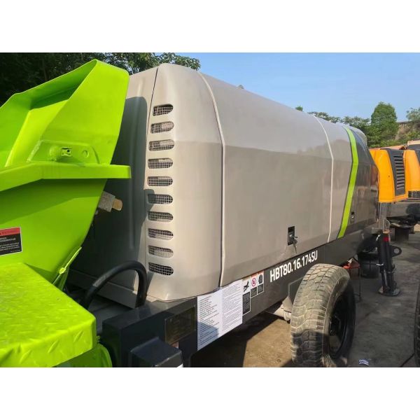 6800x2200x2700mm Used Concrete Trailer Pump Refurbished Shacman Concrete Machinery