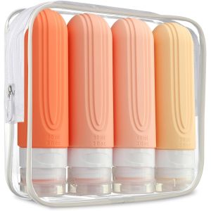 Pink Essential Silicone Travel Bottle Set 90ml for Toiletries
