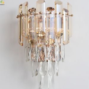 Electroplating Crystal Modern Wall Light E14 For Bedroom / Living Room