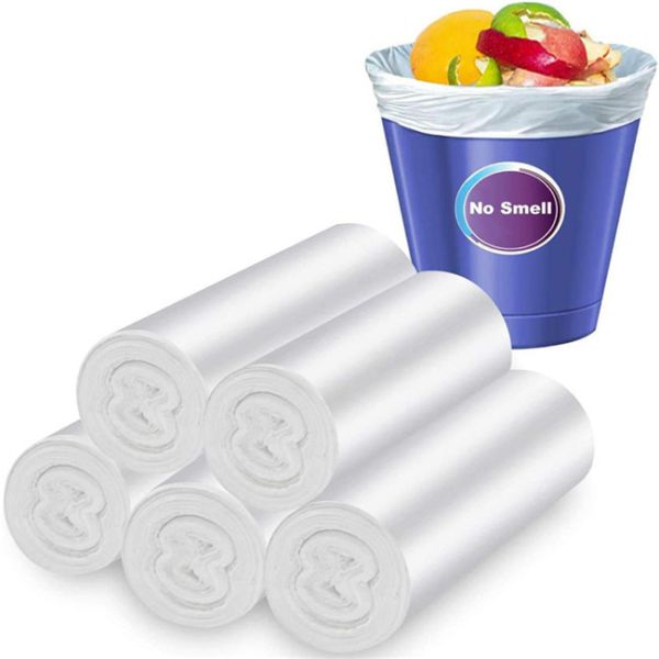 Buy White Recycled Degradable Trash Bags Compostable Rubbish Waste Basket Bags for Kitchen at wholesale prices