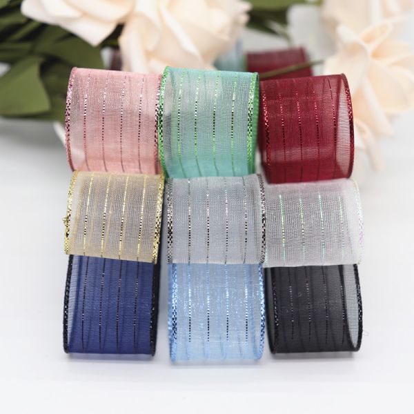 Best seller good quality organza yarn tape for garment accessories transparent snow gauze ribbon