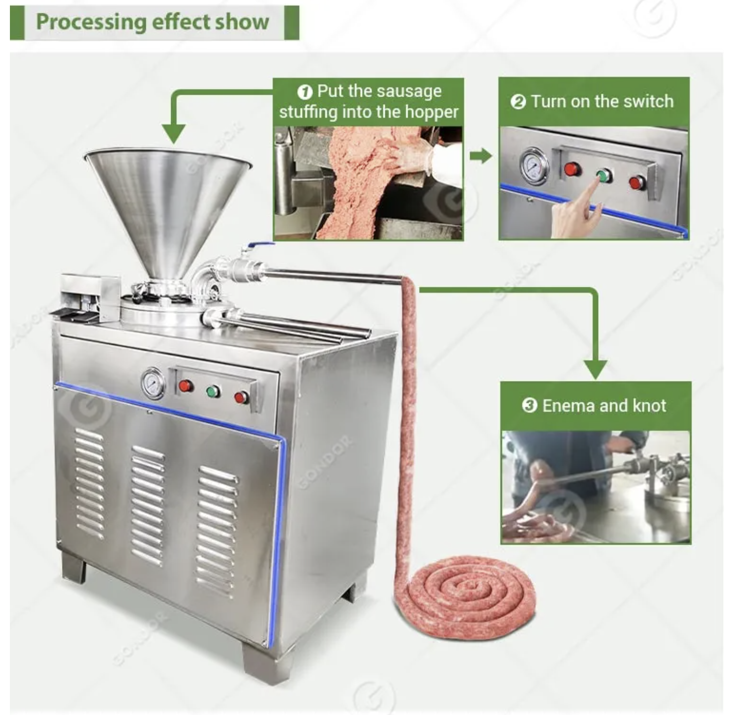 Easy Operation Automatic Horizontal Hydraulic Sausage Stuffer Filling Machine