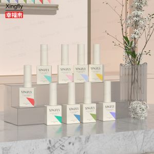 12ml Square Gel Polish Empty Nail Varnish Uv Polish Glass Bottle With Brush Cap