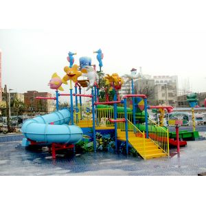 Custom Water Park Construction , Fiberglass Kids Playground Equipment Slide