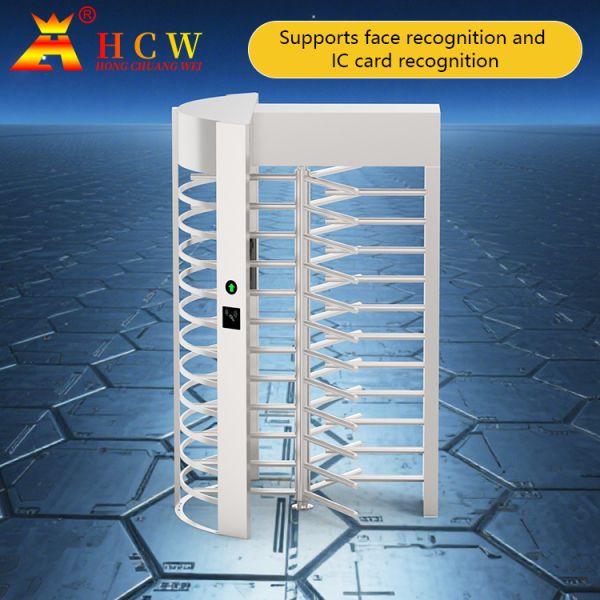 HCW Sus304 Full Height Pedestrian Revolving Gate Turnstile Face Recognition