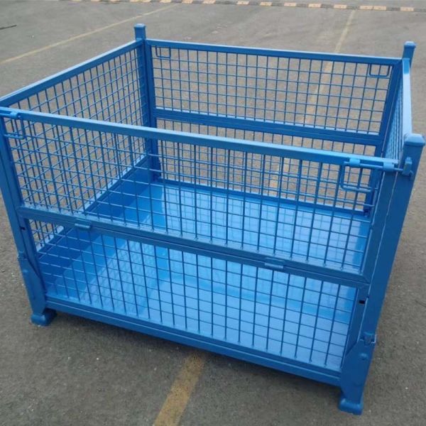 Buy Durable Galvanized Steel Wire Mesh Container Stackable Box Metal Storage at wholesale prices