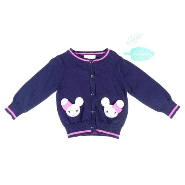 9GG cotton pocket cardigan kids bunny sweater