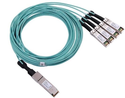 100G AOC Cable Fiber Optic Ethernet Transceiver QSFP28 To QSFP28 RoHS 6 Compliant