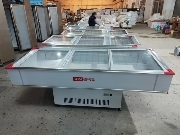 Restaurants Seafood Display Cooler Galvanized Plate Frozen Fish Freezer Displaying