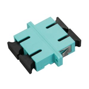 Fiber Optic Network Adapter Aqua SC MM OM3 DX Welding Metal With Flange
