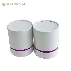 China XL Packaging Custom Packaging Factory Custom Logo Cylinder Round Candle Paper Tube Packaging Box White Candle Paper Box on sale