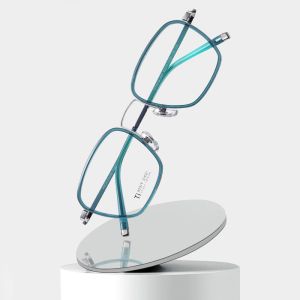 Titanium Frame Square Acetate Glasses , CE Men Fashion Glasses