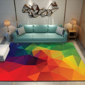 Bestselling Aesthetic 3D Geometric Figure Printed Artistic Living Room Carpet