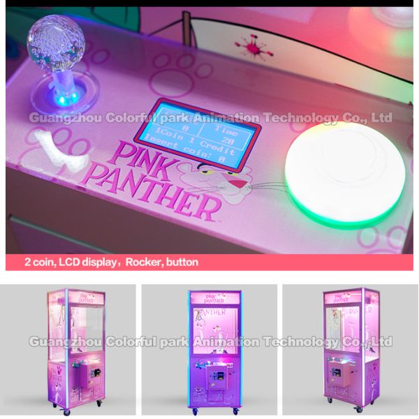 Lollipop Candy Toy Claw Grabber Machine Pink Tempered Glass Material