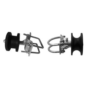 Quality Round And Square Post Fence Black Nylon Roller 4 Inch Galvanized for sale