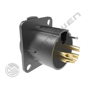 IP40 Indoor Audio Cable Plug 5-Pin XLR Female Socket Connector with 3.5mm Gold