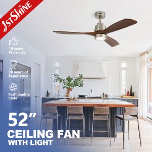 Quality 52 Inches Solid Wood Ceiling Fan With LED Light And Remote Control For Home Hotel Office for sale