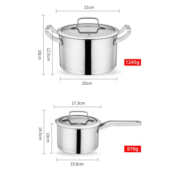 New Arrival Stainless Steel Kitchen Cookware Sets Pots And Pans Saucepan Pot Set Cookware Set Cooking
