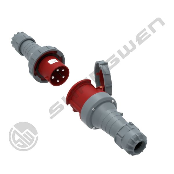 IP67 CEE Industrial Plug Socket Male Female Waterproof Coupler 5 Pin 63AMP IEC CEE Plug 63A 5p 6h IP67