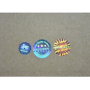 Aluminium Foil State Hologram Stickers , Anti - Counterfeit Holographic Foil