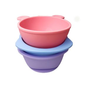 Promotional Silicone Baby Bear Bowl With Suction High Durability