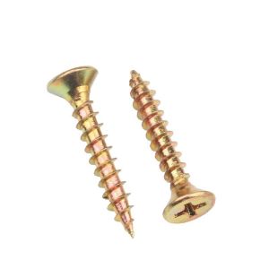 Colored Zinc Cross Countersunk Head Screws for Solid Wood Boards Grade 4.8/8.8