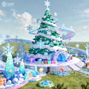 Artisan Christmas Tree Lanterns for Holiday Light Festivals and Christmas