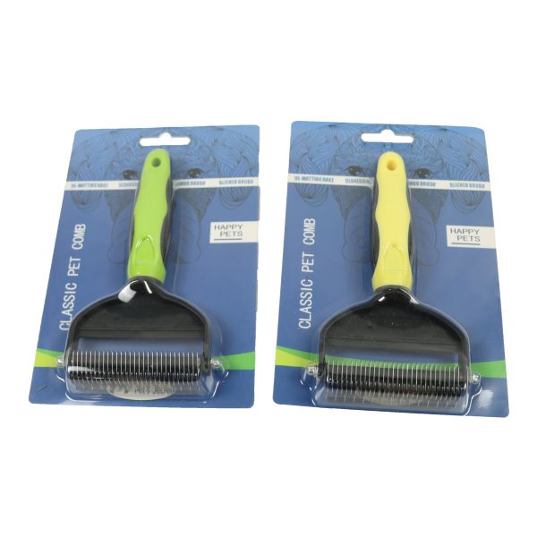 Double Sided Pet Comb Brush Deshedding Tools For Dogs Dense Treatments Open Knot Comb 189x108x26mm