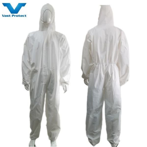 Hooded Waist Style PPE Coveralls Customization No Stick Strip Customization