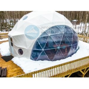 6m Diameter Glamping Dome Tent With Air Conditioning Private Bathroom